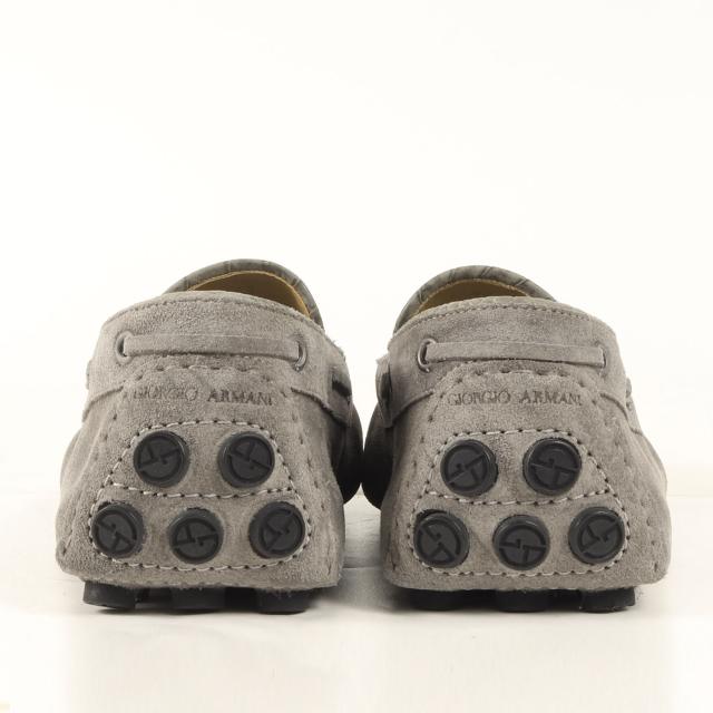 GIORGIO ARMANI ジョルジオアルマーニ サイズ:43(28.0cm) / オーストリッチレザー スウェード コンビ ドライビングシューズ / ストーン / イタリア製 / ブランド 靴【メンズ】【中古】【美品】【K4455】