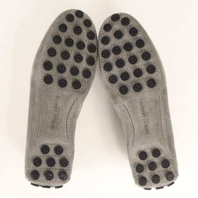 GIORGIO ARMANI ジョルジオアルマーニ サイズ:43(28.0cm) / オーストリッチレザー スウェード コンビ ドライビングシューズ / ストーン / イタリア製 / ブランド 靴【メンズ】【中古】【美品】【K4455】