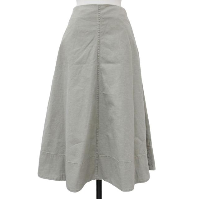 MADISONBLUE マディソンブルー スカート カーキ サイズ:00(XS) パネル フレア スカート バック サテン / ミディ丈 コットン 日本製 ボトムス【レディース】【中古】【K4257】