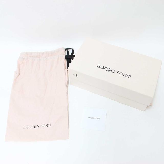 Sergio Rossi セルジオロッシ マルチカラー ピンク系 サイズ:36(23.0cm) / SL1 メタリック 2WAY スリッパ / スリッポン フラット スクエアトゥ ロゴ メタルプレート / イタリア製 / ブランド シューズ 靴【レディース】【中古】【美品】【K4369】