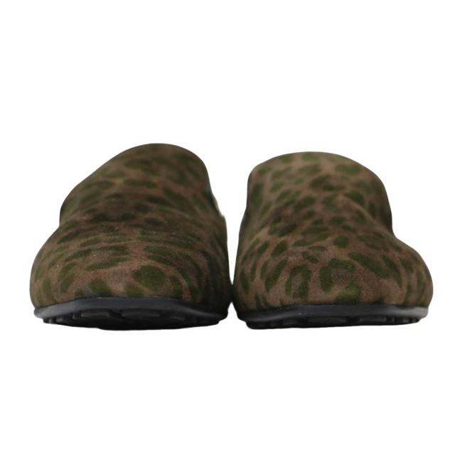 JIMMY CHOO ジミーチュウ ブラウン サイズ:35 1/2(22.5cm) / スエード レオパード スリッポン / ローファー フラット ヒョウ柄 ロゴ / イタリア製 / ブランド シューズ 靴【レディース】【中古】【K4369】