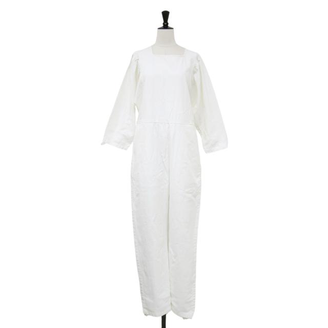 Ron Herman ロンハーマン R.H.VINTAGE サロペット ホワイト 白 サイズ:S / レースアップ スクエアネック ジャンプスーツ / Lace Up Square Neck Jumpsuit オールインワン / ボトムス ズボン 【レディース】【中古】【K4456】