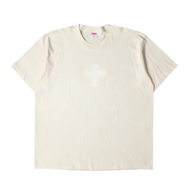 Supreme シュプリーム Tシャツ サイズ:XL 20AW クロスボックスロゴ クルーネック Tシャツ Cross Box Logo Tee ナチュラル トップス カットソー 半袖【メンズ】【中古】【新品同様】【K4155】