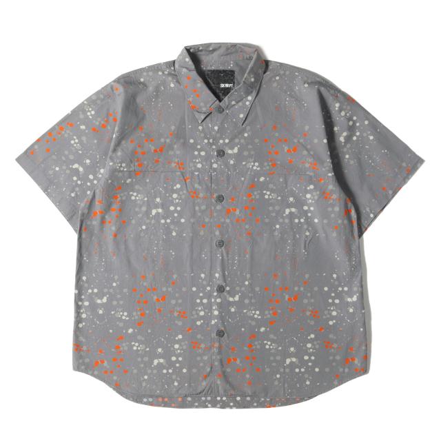 UNDERCOVER アンダーカバー シャツ サイズ:M / 00SS SK務PT期 ドリップ柄 コットン 半袖 シャツ / グレー / トップス カジュアルシャツ【メンズ】【中古】【K4463】