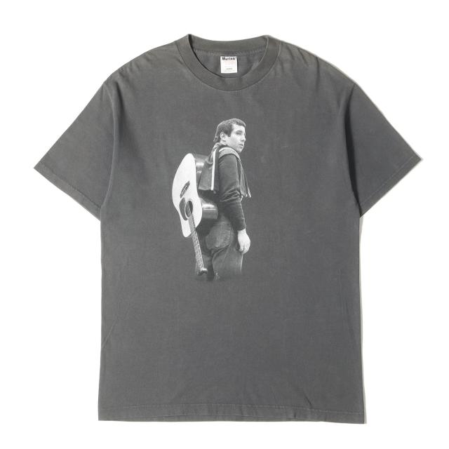 90s Paul Simon フォトプリント クルーネック Tシャツ Murinoボディ USA製 チャコール サイズ:L 90年代 Vintage Music Item ヴィンテージ 古着 トップス カットソー 半袖【メンズ】【中古】【K4168】