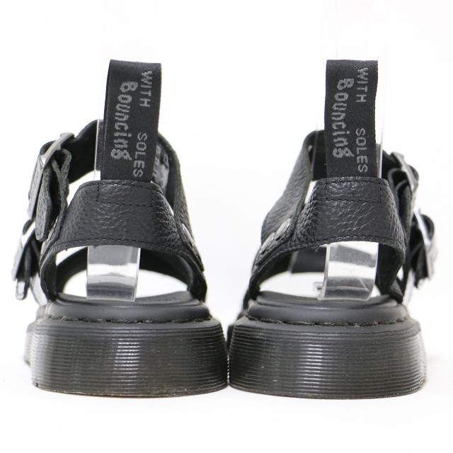 Dr.Martens ドクターマーチン Ray BEAMS 別注 サンダル ブラック 黒 サイズ:UK5(24.0cm) / レザー ベルト サンダル / GRYPHON フラット アンクルストラップ エナメル コンビ / コラボ シューズ 靴【レディース】【中古】【K4464】