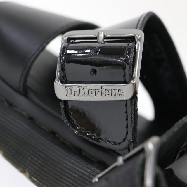 Dr.Martens ドクターマーチン Ray BEAMS 別注 サンダル ブラック 黒 サイズ:UK5(24.0cm) / レザー ベルト サンダル / GRYPHON フラット アンクルストラップ エナメル コンビ / コラボ シューズ 靴【レディース】【中古】【K4464】