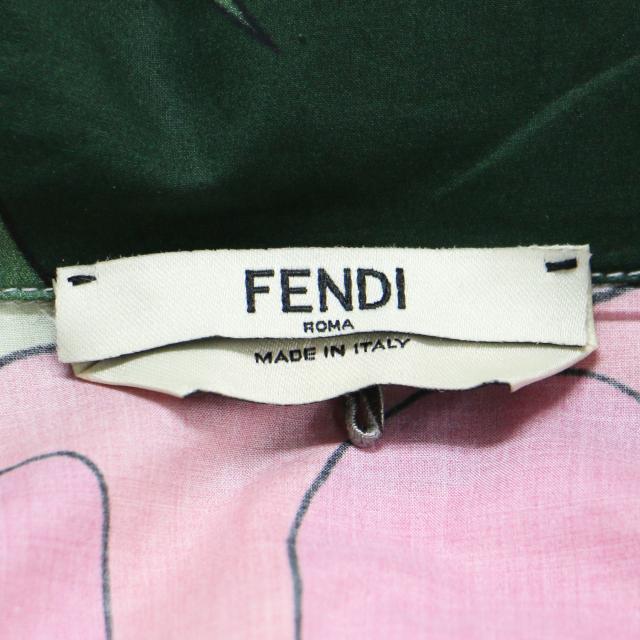 FENDI フェンディ ワンピース マルチカラー サイズ:36(XS) / フラワープリント オープンカラー シャツワンピース / ミニ丈 半袖 ギャザー ベルト付き コットン / イタリア製 / トップス ドレス【レディース】【中古】【K4464】 FENDI フェンディ ワンピース マルチカラー サイズ:36(XS) / フラワー