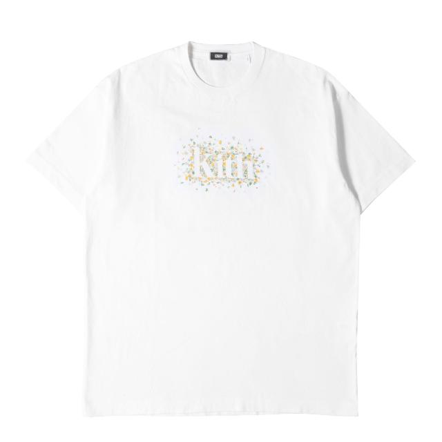 KITH NYC キス ニューヨークシティー Tシャツ サイズ:S / 23SS フラワーロゴ クルーネック Tシャツ (Meadow Serif Tee) / ホワイト 白 / トップス カットソー 半袖【メンズ】【中古】【K4468】