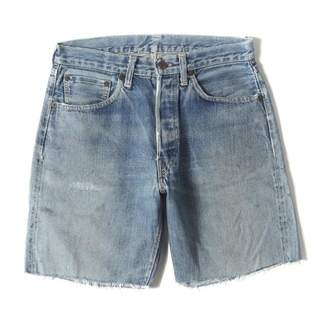 【雰囲気抜群】Levis / vintage ヴィンテージ リーバイス パンツ サイズ:詳細参照(W30位) / 50s 501XX ギャラ入り カットオフ デニムパンツ / ショーツ / インディゴ 45% / 50年代 古着 / ボトムス ジーンズ ジーパン ショートパンツ【メンズ】【中古】【K4470】