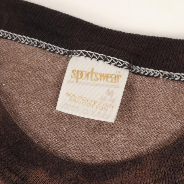 U.S.VINTAGE Tシャツ サイズ:M / 70s The Three Stooges / 三ばか大将 リンガー Tシャツ (Sportswearボディ / USA製) / 杢ブラウン / 70年代 ヴィンテージ 古着 / トップス カットソー 半袖【メンズ】【中古】【K4472】