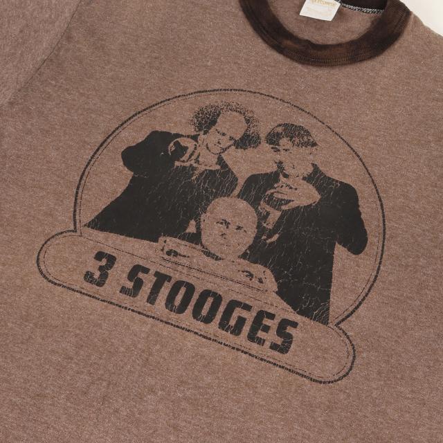 U.S.VINTAGE Tシャツ サイズ:M / 70s The Three Stooges / 三ばか大将 リンガー Tシャツ (Sportswearボディ / USA製) / 杢ブラウン / 70年代 ヴィンテージ 古着 / トップス カットソー 半袖【メンズ】【中古】【K4472】