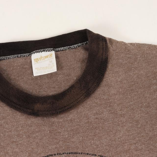 U.S.VINTAGE Tシャツ サイズ:M / 70s The Three Stooges / 三ばか大将 リンガー Tシャツ (Sportswearボディ / USA製) / 杢ブラウン / 70年代 ヴィンテージ 古着 / トップス カットソー 半袖【メンズ】【中古】【K4472】