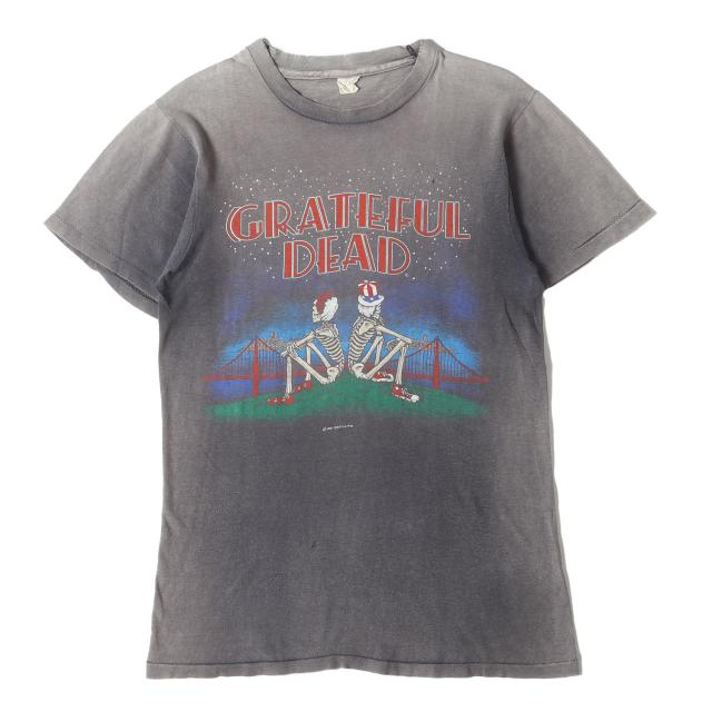 Vintage Music Item / 80s Grateful Dead Golden Gate Bridge 両面プリント Tシャツ (USA製) / ブラック 黒 / サイズ:詳細参照(M-L位) / 80年代 ヴィンテージ 古着 / トップス カットソー 半袖【メンズ】【中古】【K4474】