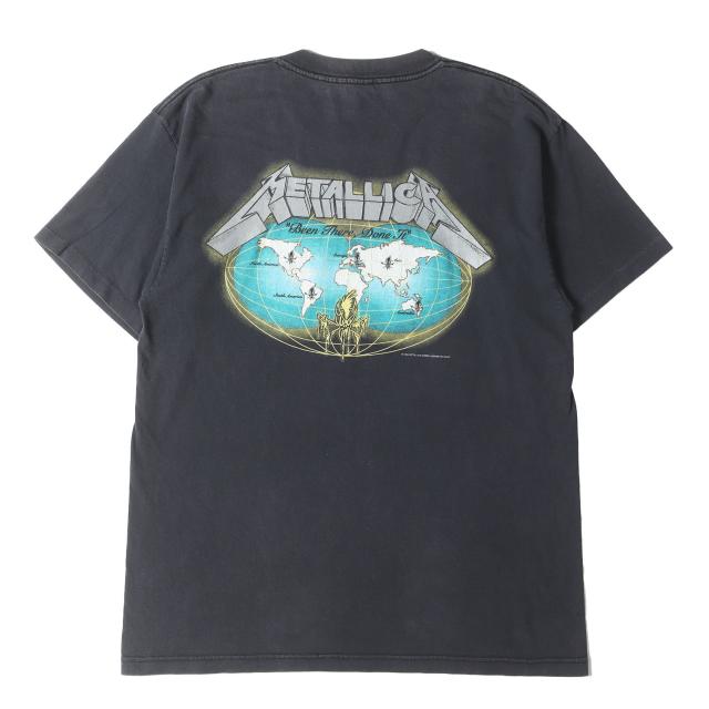 Vintage Music Item 90s LLICA LLI FUKIN CA Tシャツ (Murinaボディ / USA製) / ブラック 黒 / サイズ:XL / 90年代 ヴィンテージ 古着 / トップス カットソー 半袖【メンズ】【中古】【K4474】 Vintage Music Item 90s METALLICA METALLI FUKIN CA Tシャツ (Murina