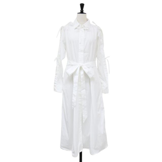 Evi Grintela エヴィ グリンテラ ワンピース ホワイト 白 サイズ:S / 24春夏 Kaori シャツ ワンピース / ロング丈 長袖 スリット リボン コットン【レディース】【中古】【K4476】