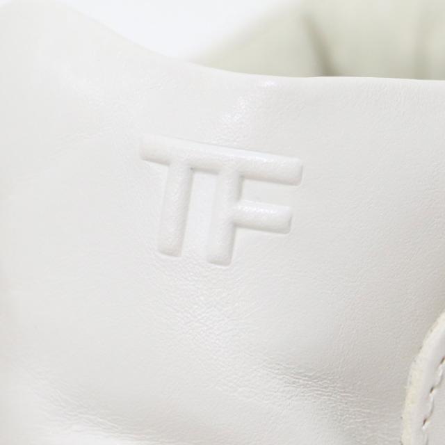 TOM FORD トムフォード スニーカー オフホワイト 白 サイズ:37 1/2 24.5cm / レザー ハイカット スニーカー / レースアップ ロゴ / シューズ 靴 / イタリア製【レディース】【中古】【新品同様】【K4476】