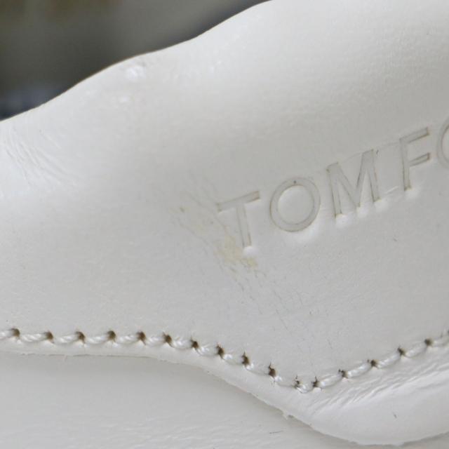 TOM FORD トムフォード スニーカー オフホワイト 白 サイズ:37 1/2 24.5cm / レザー ハイカット スニーカー / レースアップ ロゴ / シューズ 靴 / イタリア製【レディース】【中古】【新品同様】【K4476】