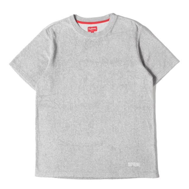 Supreme シュプリーム Tシャツ サイズ:L / 裾ロゴ テリーパイル クルーネック Tシャツ (Terry Tee) / ヘザーグレー / トップス カットソー 半袖【メンズ】【中古】【K4478】