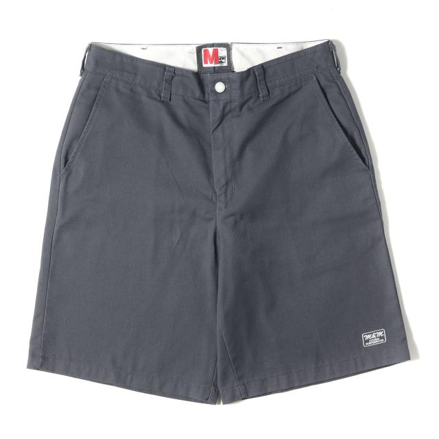 M&M エムアンドエム パンツ サイズ:M / ロゴ刺繍 T/Cツイル ワークショーツ / グレー / ボトムス ショートパンツ ズボン【メンズ】【中古】【K4480】