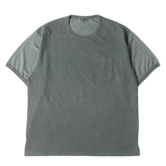 C.E シーイー Tシャツ サイズ:L / メッシュコンビ ピグメントダイ加工 ポケット Tシャツ / グリーン / トップス カットソー 半袖【メンズ】【中古】【美品】【K4481】