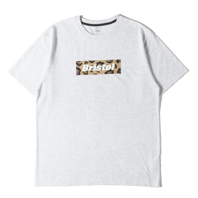 F.C.Real Bristol エフシーレアルブリストル Tシャツ サイズ:XL / 23SS デジタル レオパード BOXロゴ クルーネック Tシャツ (BOX LOGO TEE) / グレー / トップス カットソー 半袖【メンズ】【中古】【美品】【K4481】