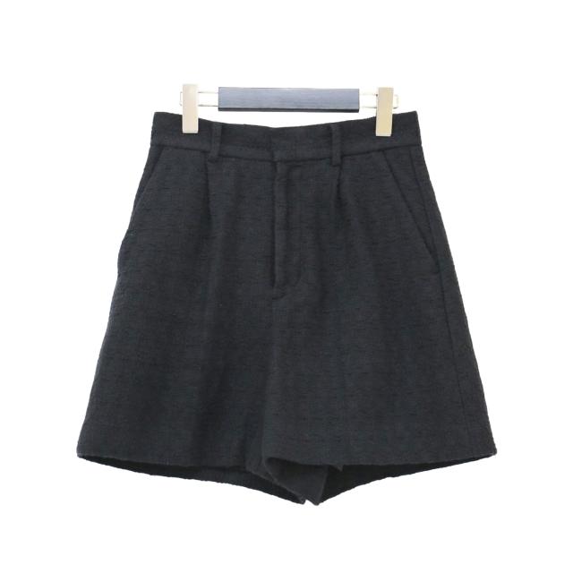 DRESSTERIOR ドレステリア パンツ ブラック 黒 サイズ:36(S) / ロービングツィード ショートパンツ / ハイライズ コットン リネン / ボトムス ズボン ショーツ ハーフパンツ【レディース】【中古】【K4481】