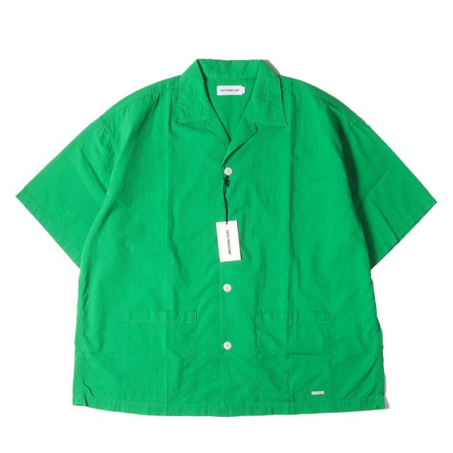 COOTIE クーティー シャツ サイズ:L / 24SS ワイドシルエット オープンカラー 半袖シャツ (Finx Cotton Cordlane Open Collar S/S Shirt) / グリーン / トップス カジュアルシャツ【メンズ】【K4484】