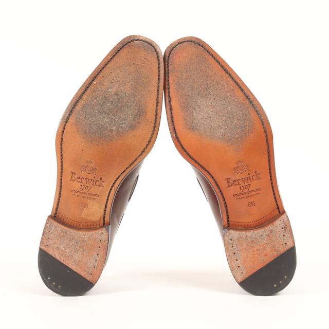 Berwick バーウィック サイズ:6 1/2(25.5cm) / タッセル レザー ローファー (5127VELEDB) / MADE IN SPAIN / ダークブラウン / ブランド シューズ 靴【メンズ】【中古】【K4484】