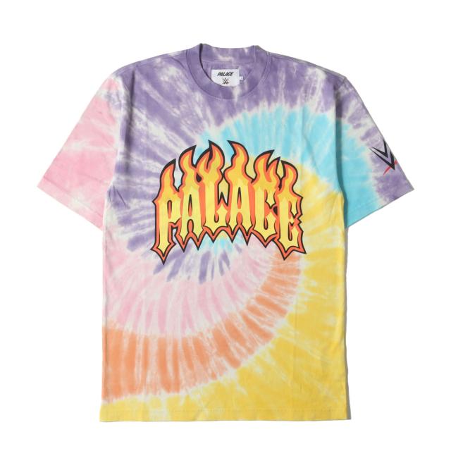 PALACE パレス Tシャツ サイズ:S 23SS WWE タイダイ染め ブランドロゴ クルーネック Tシャツ Dude T-Shirt マルチカラー トップス カットソー 半袖【メンズ】【K4192】