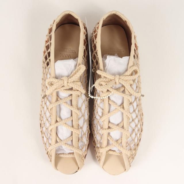 visvim ビズビム サイズ:WMNS US6(23.0cm) / 21SS NORA CROCHET-FOLK W / メッシュ フラットシューズ ノラ クロケット / メッシュ フラットシューズ / アイボリー / ブランド 靴【レディース】【K4484】