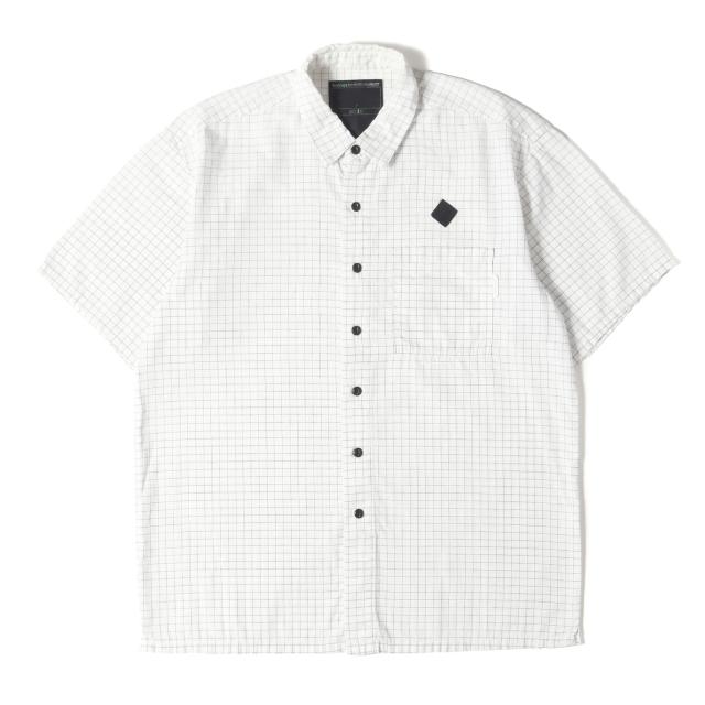 NEIGHBORHOOD ネイバーフッド シャツ サイズ:L / 00s グラフチェック コットン 半袖 シャツ / ホワイト 白 / 00年代 アーカイブ / トップス カジュアルシャツ【メンズ】【中古】【K4485】