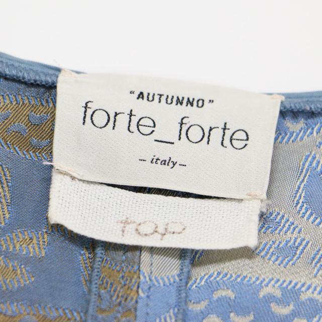 forte_forte フォルテフォルテ ブラウス ブルー×ベージュ サイズ:1(M