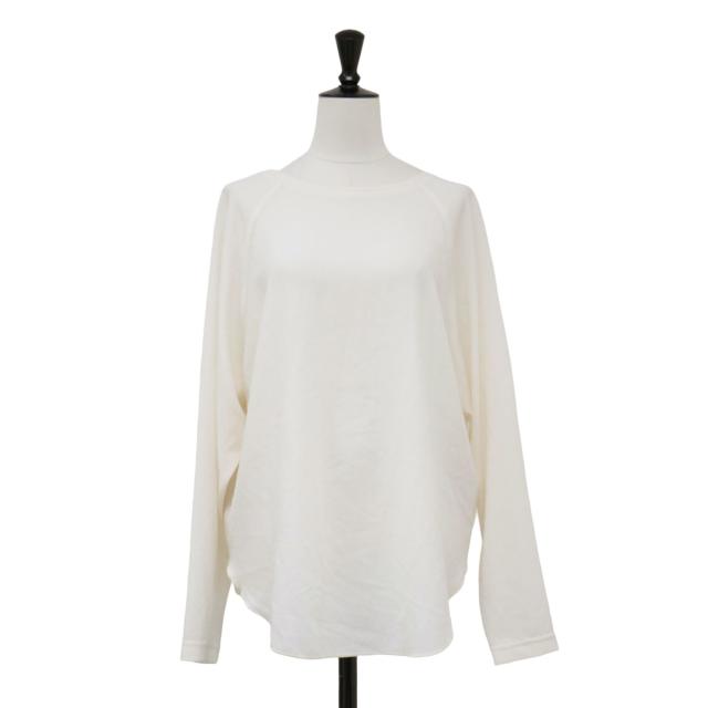 GALLARDAGALANTE ガリャルダガランテ Tシャツ オフホワイト 白 サイズ:FREE / 24春夏 ジャージー ブラウス Tシャツ / 長袖 ボートネック ラグランスリーブ 2WAY / トップス カットソー / 日本製【レディース】【中古】【K4486】