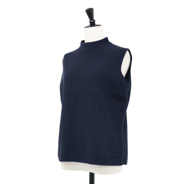 theory luxe セオリーリュクス ニット ネイビー 紺 サイズ:38(M) / 25春夏 ボトルネック ノースリーブ ニット / Fulton Thoma Sweater ストレッチ ウォッシャブル / トップス セーター【レディース】【中古】【K4486】 theory luxe セオリーリュクス ニット ネイビー 紺 サイズ:38(M) / 25