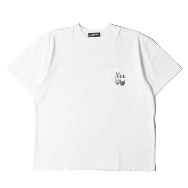 GOD SELECTION XXX ゴッド・セレクション・トリプルエックス Tシャツ サイズ:XL / 24SS ツーフェイスマスク グラフィック ヘビー ポケット Tシャツ / ホワイト 白 / トップス カットソー 半袖【メンズ】【中古】【新品同様】【K4492】