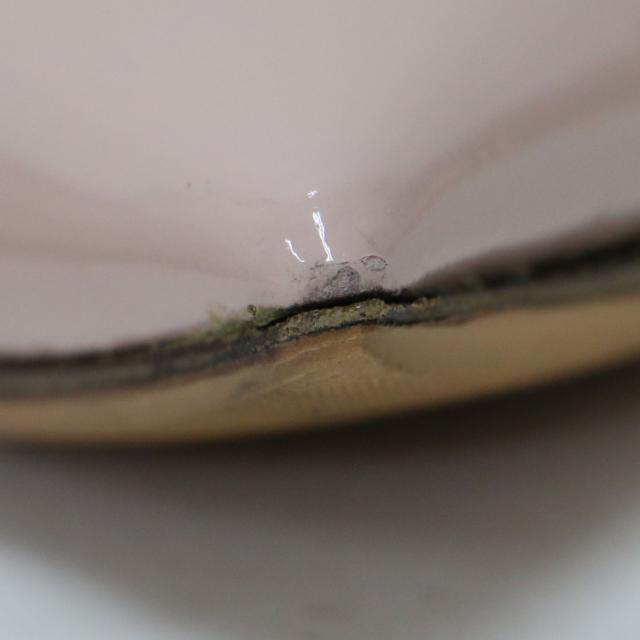 VALENTINO GARAVANI ヴァレンティノ ガラヴァーニ パンプス ピンク ゴールド サイズ:37(24.0cm) / ロックスタッズ フラット パンプス  /  ポインテッドトゥ エナメル レザー / イタリア製 / ブランド シューズ 靴【レディース】【中古】【K4492】