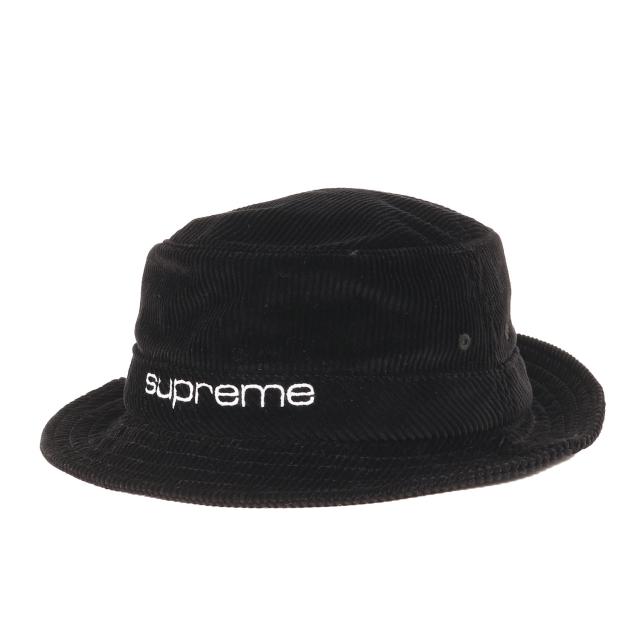 Supreme シュプリーム ハット サイズ:M/L / コンパクトロゴ コーデュロイ クラッシャー ハット (Compact Logo Corduroy Crusher) / ブラック 黒 / ブランド 帽子【メンズ】【中古】【美品】【K4495】