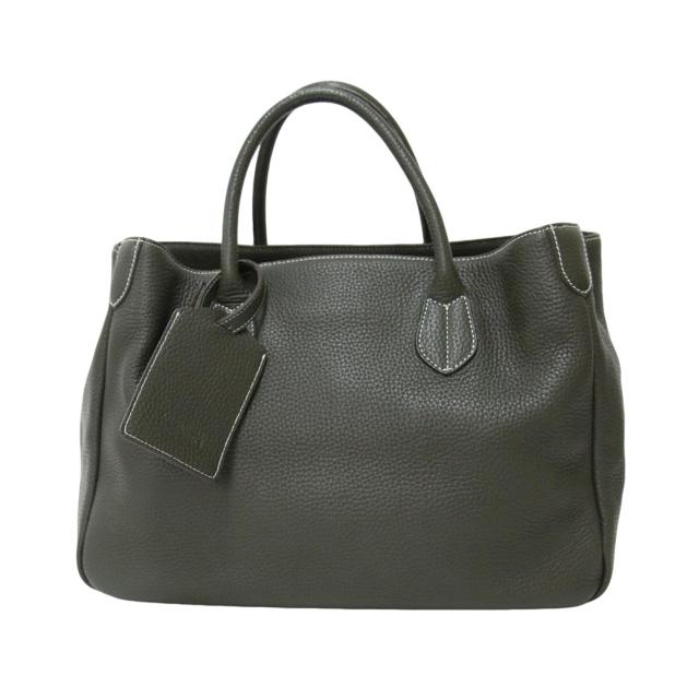 A.D.M.J. エーディーエムジェイ バッグ カーキ / レザー トートバッグ