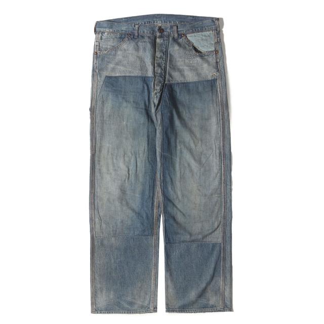 SAINT MICHAEL セントマイケル パンツ サイズ:M / 23AW ヴィンテージ加工ダブルニー ペインター デニム パンツ (DENIM PAINTER PANTS) / インディゴ / ボトムス ジーンズ ジーパン【メンズ】【中古】【美品】【K4495】