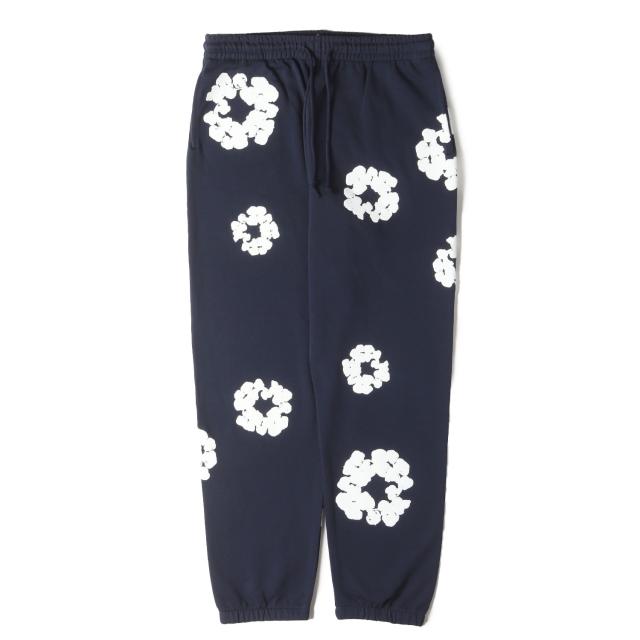 DENIM TEARS デニムティアーズ パンツ サイズ:XL / フラワーリース プリント スウェット パンツ (COTTON WREATH SWEATPANT) / ネイビー 紺 / ボトムス ズボン【メンズ】【K4498】