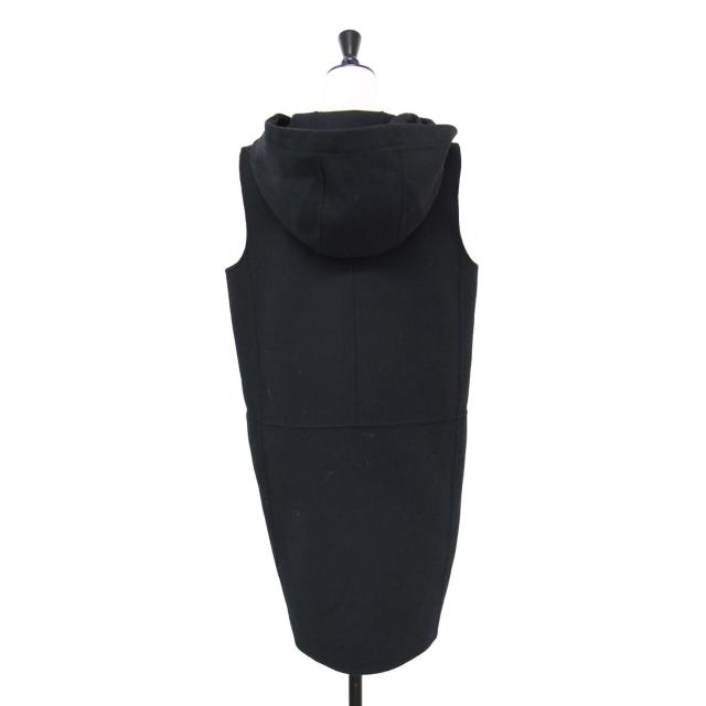 S Max Mara エス マックスマーラ ベスト ブラック 黒 サイズ:38(S) / ウール フード付き ロング ベスト / CUCITO A MANO ジレ Iライン / トップス【レディース】【中古】【K4497】