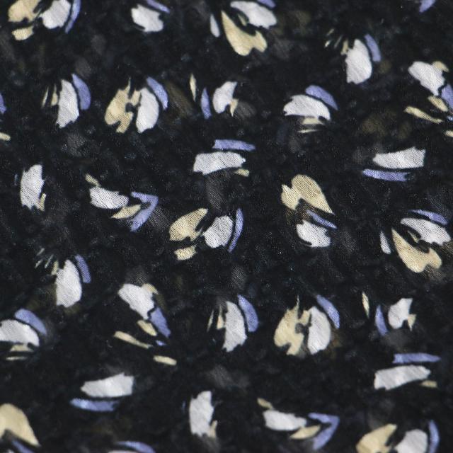 theory luxe セオリーリュクス スカート ブラック 黒 サイズ:38(M) / フラワーモチーフ ロングスカート / ミディ丈 ジャガード プリント アシンメトリー ヘム シフォン サイドジップ / ボトムス / 日本製【レディース】【中古】【K4497】 theory luxe セオリーリュクス スカート ブラック 黒 サイズ:38(M