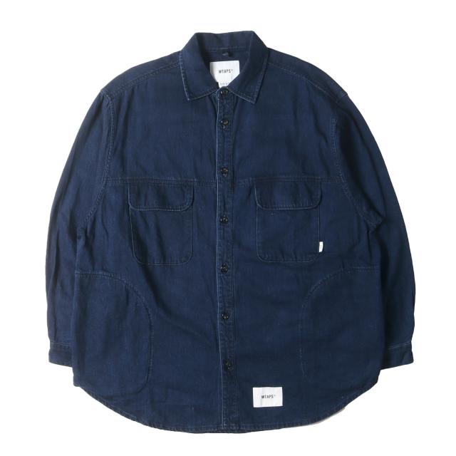 WTAPS ダブルタップス シャツ サイズ:2 / 23SS オーバーサイズ デニムシャツ WCPO / LS / COTTON. DENIM (231WVDT-SHM01) / インディゴ / 日本製 / トップス カジュアルシャツ 長袖【メンズ】【中古】【美品】【K4416】
