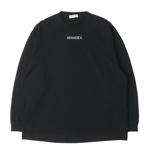 BALENCIAGA バレンシアガ Tシャツ サイズ:L / SPANDEX ロゴ ストレッチ ロングスリーブ Tシャツ (470125) / SPANDEX Logo L/S Tee / ブラック 黒 / トップス カットソー【メンズ】【中古】【K4459】