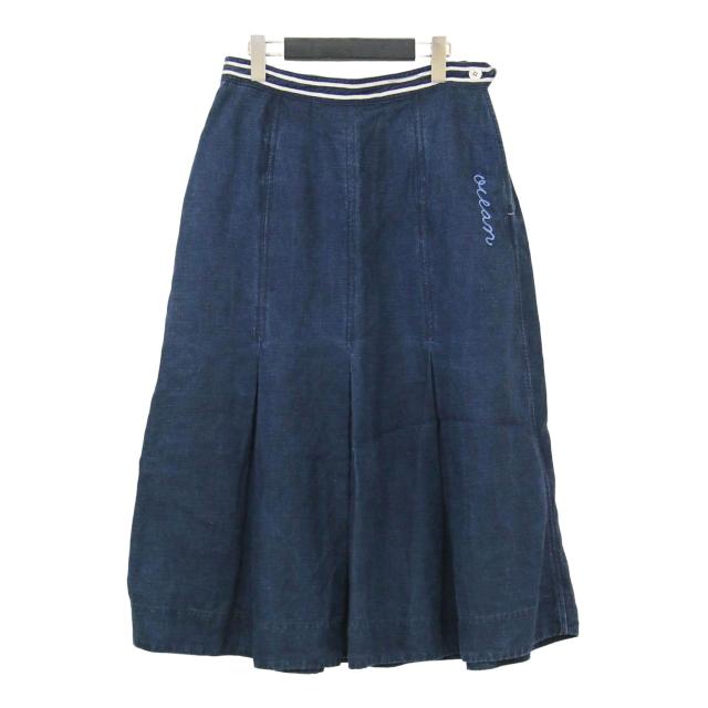 45R インディゴ 天竺アロハプリントスカート　45rpm 45R インディゴスカート 45R インディゴ 天竺アロハプリントスカート