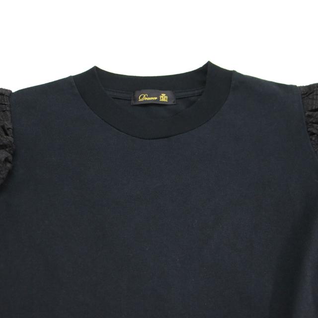 drawer ドゥロワー シアーパフスリーブカットソー ドゥロワー シアーパフスリーブ カットソー Tシャツ ホワイト drawer