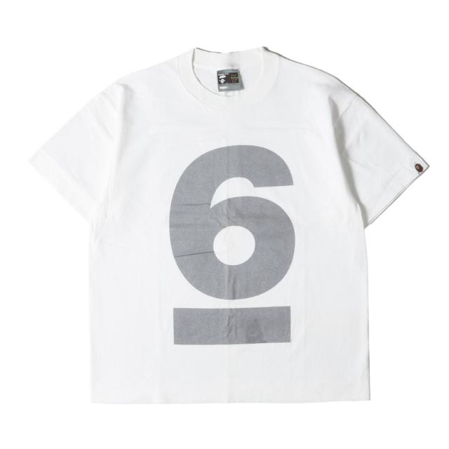 A BATHING APE ア ベイシング エイプ Tシャツ サイズ:M / 90s NOWHERE 6周年記念 ナンバリング クルーネック Tシャツ / ホワイト 白 / トップス カットソー 半袖【メンズ】【中古】【K4502】