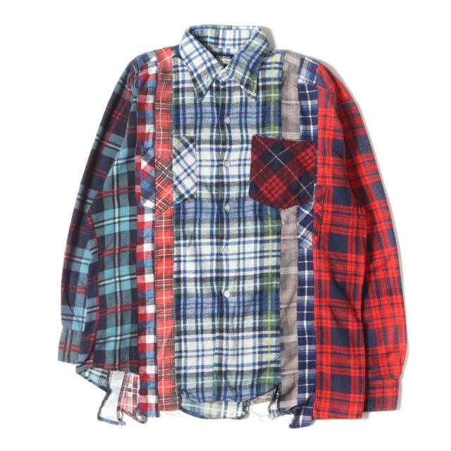 NEEDLES ニードルズ シャツ サイズ:XS ヴィンテージ リメイク フランネル チェックシャツ マルチカラー トップス カジュアルシャツ 長袖【メンズ】【中古】【K4223】