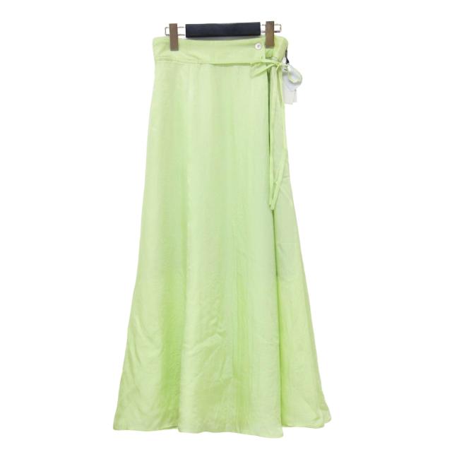 ROPE ロペ スカート グリーン サイズ:38(M) / 23春夏 ラップ風 フレア スカート / ロング丈 マーメイド ドレープ サテン / 日本製 / ボトムス【レディース】【K4509】